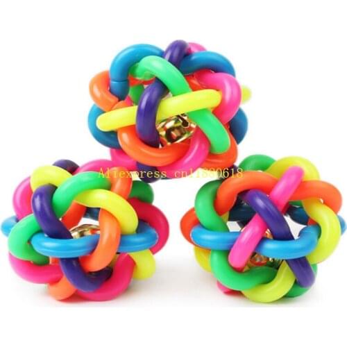 500pcs/lot Fast shipping Colorful Pet Dog Cat Toy with Bell for Small Medium Large Dog Gift Pet toy 6cm