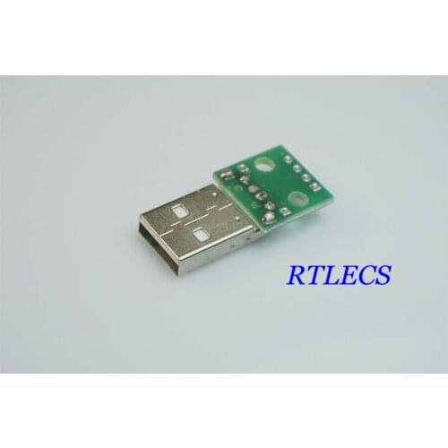 500pcs DIY USB 2.0 Type A Male Plug to DIP 4 Pin Through Hole PCB Adapter Connector 2.54 mm 1 Row 4 Position Soldered Converter