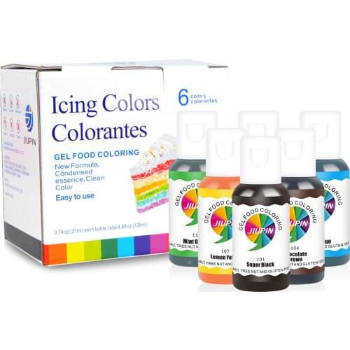 6 Colors 21g Baking Pigment Food Icing Gel-Based Edible Color Pigment For Cake Pastry Fondant Macaron Cream