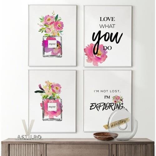 Abstract Watercolour Perfumes Printable Flower Illustration Decorate Poster Art Prints Beauty Salon Wall Decor Canvas Painting