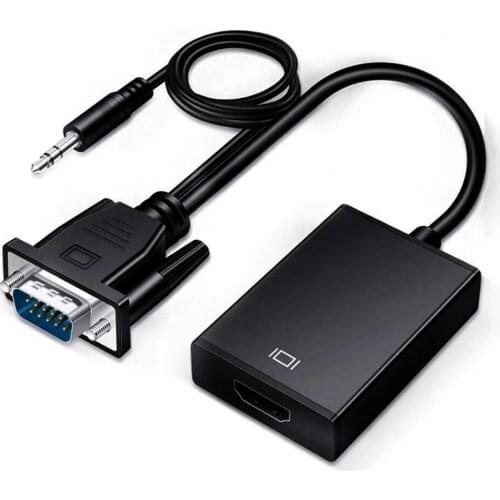 1080P VGA to HDMI-compatible Converter Adapter Cable with Audio Output VGA Full HD Adapter for PC laptop to HDTV Projector