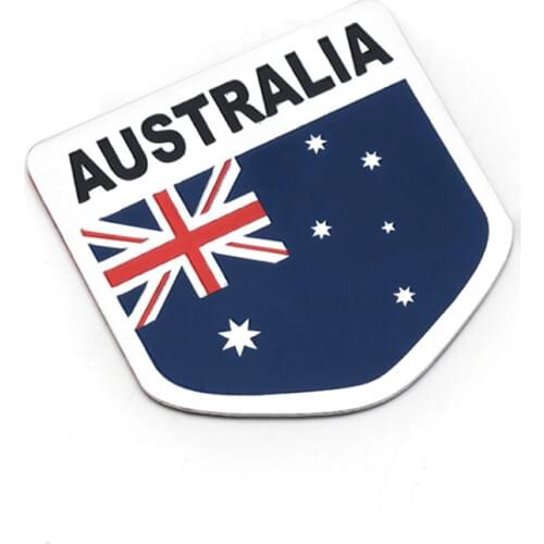 Aluminum Alloy Shield Styling Australia National Flag Emblem Decals Car Trunks Decor Australian Flags Stickers 5x5cm