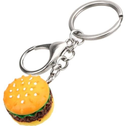 Car Key Ring Pendant Simulation Hamburger Key Chain 1PCS Creative Car-styling