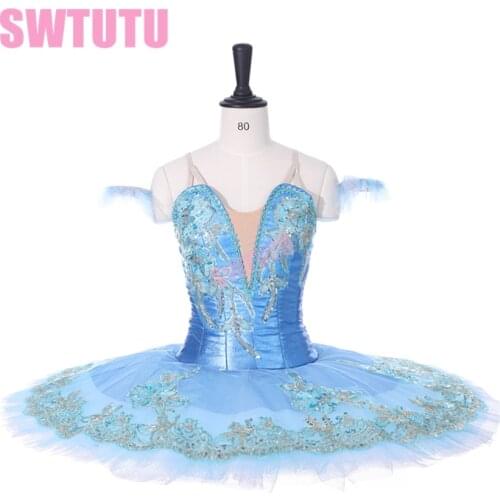 Adult blue sleeping beauty ballet tutu for sale women pancake blue classical professional ballet tutu fairy BT9130