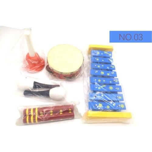 BIG SALE 6pc New musical instruments toy set wooden percussion instruments for baby preschool kids music rhythm early learning