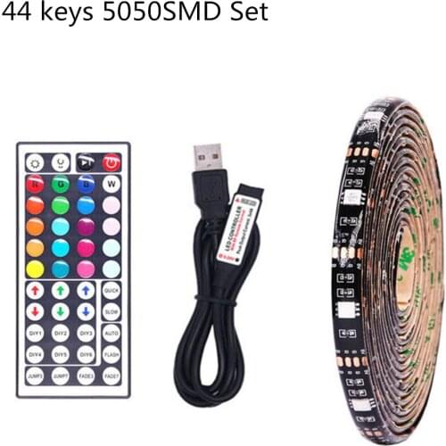 For Christmas room decoration lights led strip TV backlight 5v USB Led light 5050 SMD RGB waterproof led strips neon 44 Keys Set