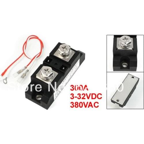 H3300ZF DC 3-32V / AC 380V 300A Industrial SSR Solid State Relay w Plug Wire