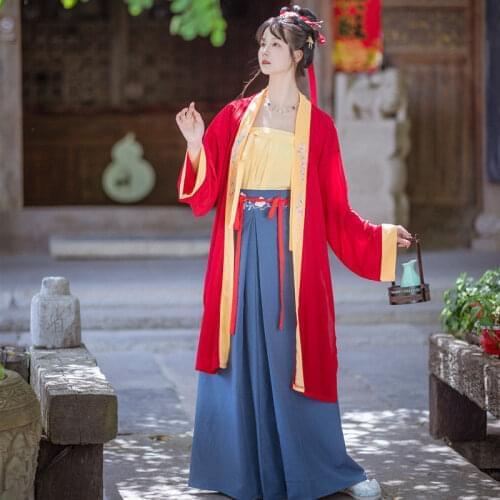 Chinese Ancient Traditional Women Hanfu Dress Spring Autumn Festival Fairy Wedding Dresses Retro Song Dynasty Princess Costumes
