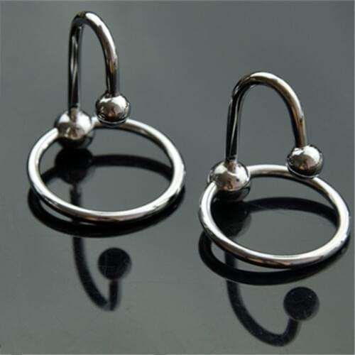 Penis Ring Dual Ball Stainless Steel Cock Penis Head Ring Love Increase Orgasm Catheter Sound Bead Men Delay Ejaculation Sex Toy