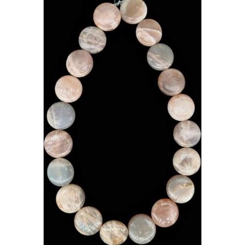 18mm20mm Smooth Gemstone Natural Coin Sun Stone Roundel Loose Beads for Jewelry Making DIY Bracelet Necklace Energy Crystal Yoga