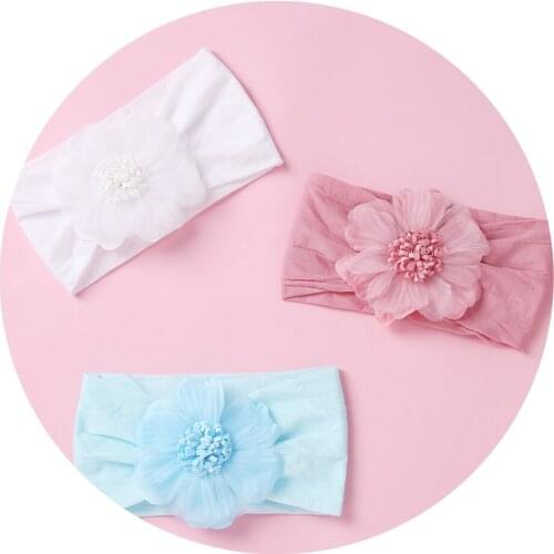 Cute Baby Flower Nylon Headbands Elastic Hair bands Soft Turban Headband For Children Head wear Baby Girl Hair Accessories New