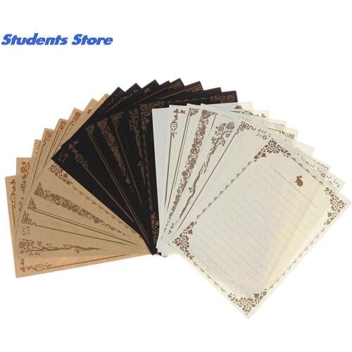 8 Sheets/lot Vintage Letter Paper Flower rabbit Design Letterhead Kraft Writing Paper Set Office School Supplies Stationery