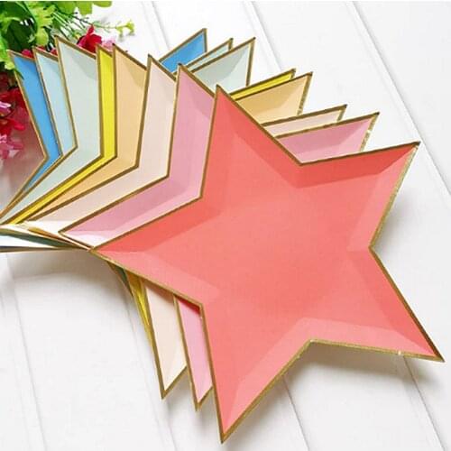 8-piece disposable tableware set disposable paper plate gold-printed color astrolabe wedding birthday decoration party supplies