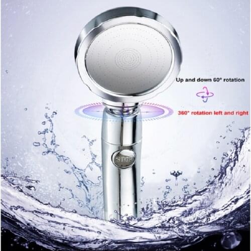 360 Degrees Rotating Shower Head Adjustable Water Saving Shower Head 3 Mode Shower Water Pressure Shower Head With Stop Button