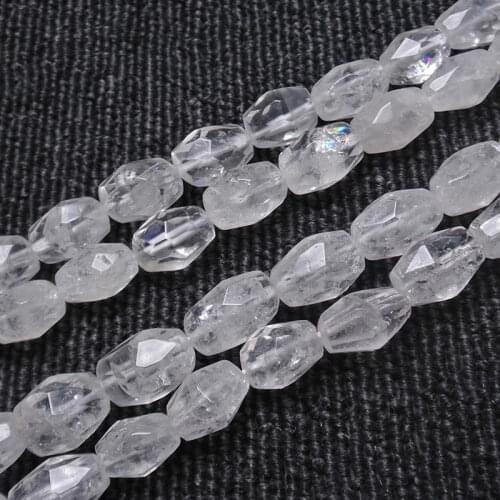Natural Faceted Freefrom White Rock Quartz Beads For Jewelry Making Beads 15'' Needlework Clear Crystal DIY Beads Trinket