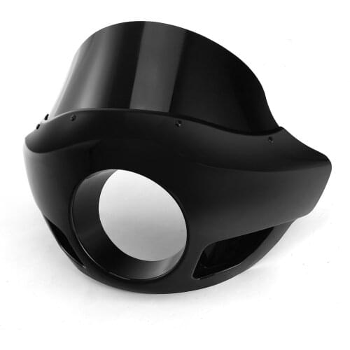 Motorcycle 5 3/4" Headlight Fairing W/ Screen For Harley Touring Street Glide Fat Bob Dyna with 35mm-49mm forks