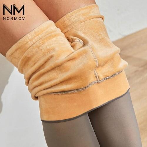 NORMOV Sexy Bodycon Pantyhose Women Thick High Waist Warm Pantyhose Elastic Casual Black Slim Winter Velvet Tights Women