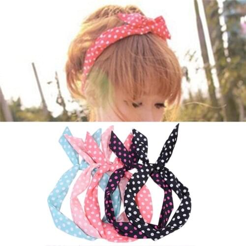 Rabbit Ear Ribbon Womens Headwear Twist Hairband Metal Wire Scarf Headband Hair Band Accessories