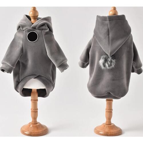 Autumn Winter Plus Warm Pet Dog Plush Hoodie Stylish and Delicate Pet Puppy Dog Clothes Thick Soft Pet Sweater 2 Colors 5 Size