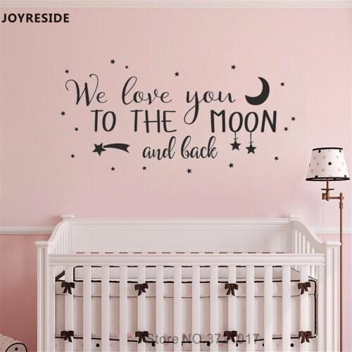 JOYRESIDE Baby We Love You Quote Wall Decal Words Vinyl Sticker Home Decor Baby Children Bedroom Interior Design Sticker A624