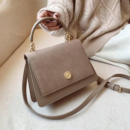 Vintage Matte Leather Women Handbag Designer Square Shoulder Bags Luxury Crossbody Bag Quality Lady Small Flap Female Purse 2020