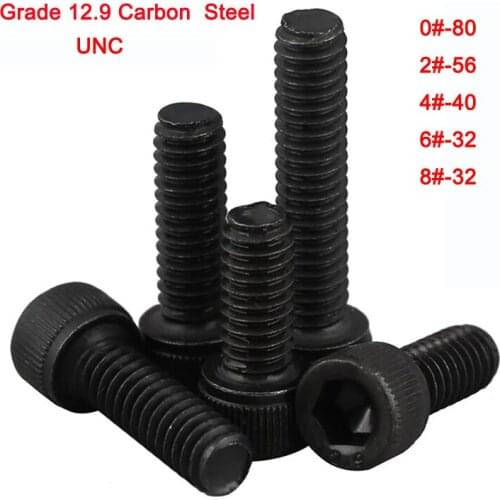 Grade 12.9 Carbon Steel High Tensile American Standard Hex Socket Cap Screw Allen Bolt UNC 0# 2# 4# 6# 8