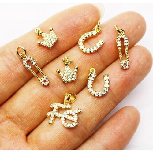 20 Pcs Tiny jewelry pendant Metal tiny Zirconia jewelry pendant fashion jewelry pendants for women accessories pendants 8208