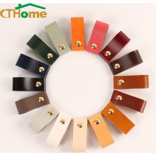 1PC Creative Nordic Wardrobe Cabinet Cabinet Leather Door Handle Anti-Collision Drawer Pulls Furniture Kitchen Knobs and Handles