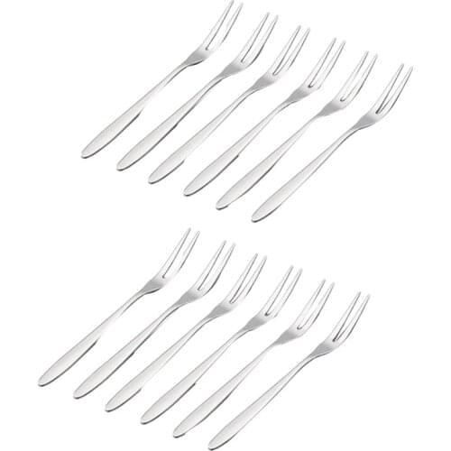 12 Pcs Dessert Forks,5.1 InchStainless Steel Mini Salad Fruit Fork Tasting Forks Cocktail Fork