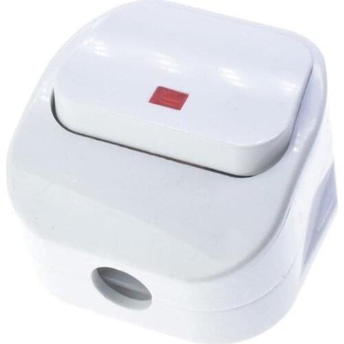 13A 250V AMP UK Plug with White Switch Switched Mains White Indicator Light Red Neon Plug Drop Ship G4O8