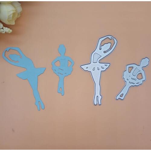 2 pcs Ballet Dance BIG Small Girls Metal Cutting Dies Stencils Scrapbooking Album Decorative Embossing Card DIY