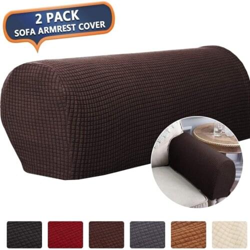 2Pcs Stretch Armrest Covers Set Chair Sofa Arm Protectors Armchair Covers Solid Couch Cover Removable Elastic Loveseat Sover