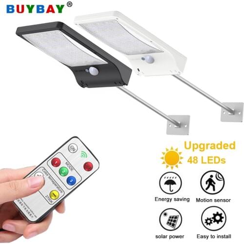 2 Pack 48 LED Solar Garden Light Outdoors Led Solar Lamp Remote Control 3 Modes Motion Sensor Wall Lamps Security Street Light