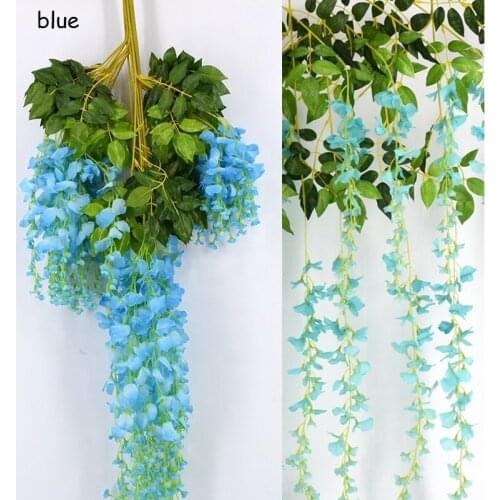240pcs Upscale Simulation Flower Rattan Artificial Silk Wisteria Vine for Wedding Decoration Home Party Ornament Free Shipping
