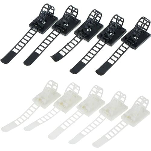 5pcs Adjustable Cable Clips Self-Adhesive Cable Wire Clamps Straps Cable Tie Fix Holder Clips For Car Festive Ornament