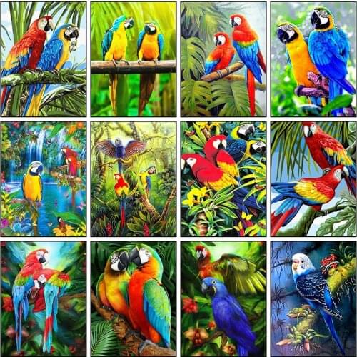 Diamond Painting Animals Full Square 5D DIY Diamond Embroidery Bird Rhinestones Mosaic Parrot Cross Stitch Home Decor