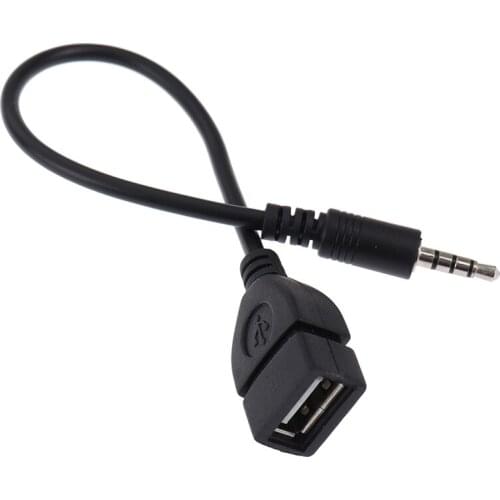 Auto Car Electronics 3.5mm MP3 Male AUX Audio Plug Jack To USB 2.0 Female Converter Cable Cord For Play Music Audio Cable 1PC