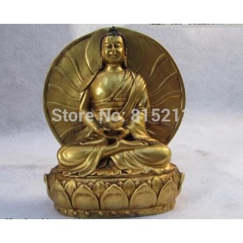 Bi001219 Tibet 100% Bronze 24K Gold Gild Buddhism Sakyamuni Mahavairocana Buddha Statue