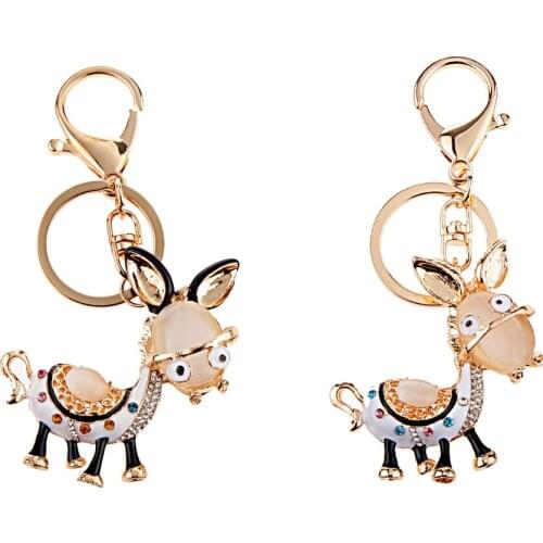 Sparkly Black Ear Pendant Alloy Key Ring Stylish Bag Decor Keychain