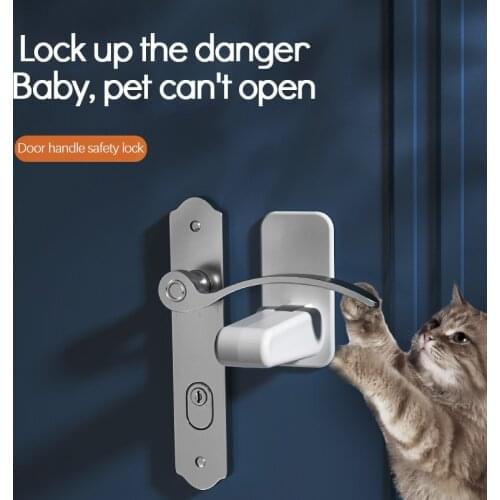 1pcs Door Lever Safety Lock Home Universal Professional Children Kids Safety Doors Handle Locks Baby Anti-open Protection Device