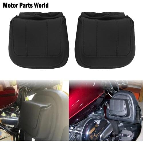 Motorcycle Black Lower Vented Leg Fairing Glove Box Tool Side Pocket Bag For Harley Touring Road Glide Electra Glide 2014-2018