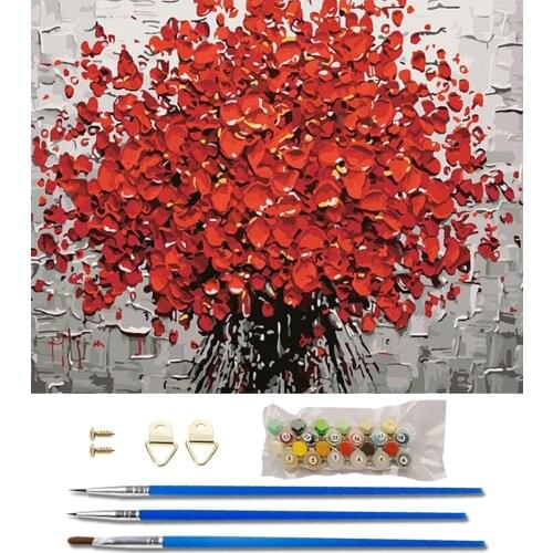 Flower Oil Painting Paint By Numbers Acrylic Drawing On Canvas DIY Home Decor