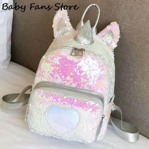 Shiny Sequins Satchel Bag Children School Backpack Girls Unicorn Fashion Pink Schoolbags Kids Student Book Bags Cute Backpacks