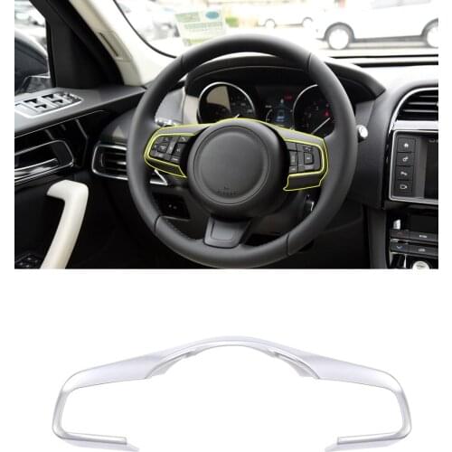 ABS Chrome Steering Wheel Sticker Decorative Frame Cover Trim For Jaguar XE XF F-Pace F-pace2016