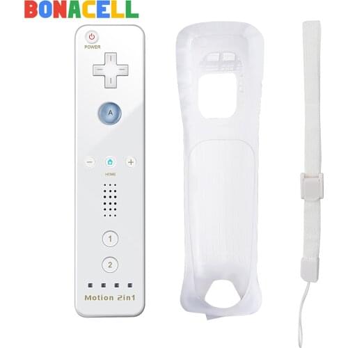 For Nintend Wii Joystick 2 in 1 Wireless Bluetooth Remote Gamepad Controller Set Optional Motion Plus with Silicone Case