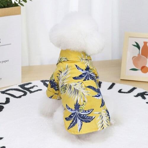 Dog Shirts Clothes Summer Beach Clothes Vest Pet Clothing Floral T-Shirt Hawaiian For Small Large Dog Chihuahua
