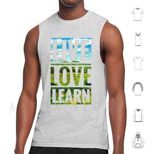 Mountain Live Love Learn Transparent Tank Tops Vest Sleeveless Masterton Insomniac101 Transparent Mountain Green Field