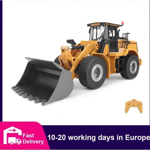 HUINA 1:16 RC Truck Bulldozer Caterpillar Tractor Model Engineering Car Excavator 9 Channel Radio Controlled Car Toys for Boys