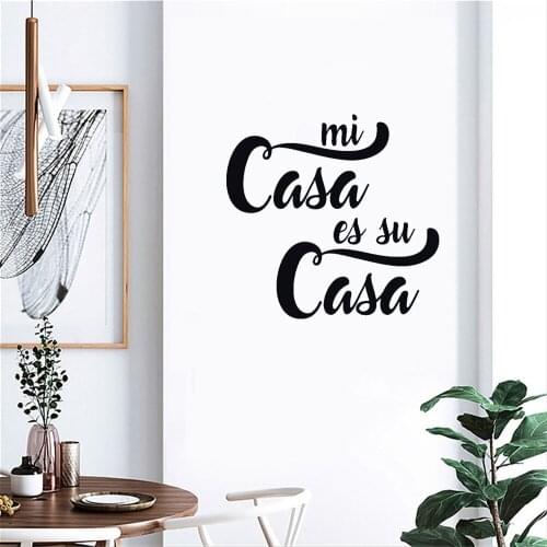 Spanish Saying Quote Wall Sticker Mi Casa Es Su Casa Wall Decal For Office Living room Revocable Vinyl Art Mural ru4080