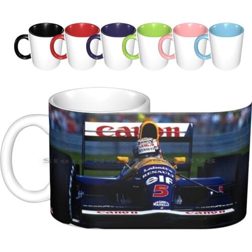Nigel Mansell In The 1991 Williams Ceramic Mugs Coffee Cups Milk Tea Mug Racecar Racing Racecars Sports Fia Racingdriver Racing